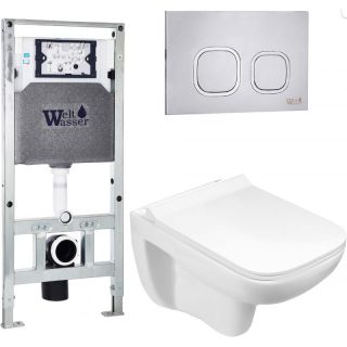Комплект унитаза с инсталляцией WeltWasser Amberg 506 ST +Kehlbach 004 GL-WT +Amberg RD-MT CR 10000006893 белый глянцевый