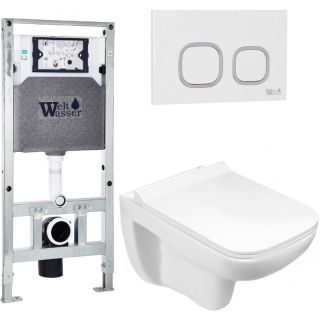 Комплект унитаза с инсталляцией WeltWasser Amberg 506 ST +Kehlbach 004 GL-WT +Amberg RD-WT 10000006894 белый глянцевый