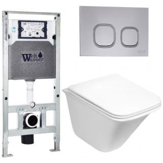 Комплект унитаза с инсталляцией WeltWasser Amberg 506 ST +Rotbach 004 GL-WT +Amberg RD-CR 10000006920 белый глянцевый