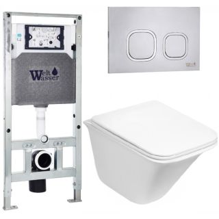Комплект унитаза с инсталляцией WeltWasser Amberg 506 ST +Rotbach 004 GL-WT +Amberg RD-MT CR 10000006921 белый глянцевый
