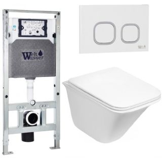 Комплект унитаза с инсталляцией WeltWasser Amberg 506 ST +Rotbach 004 GL-WT +Amberg RD-WT 10000006922 белый глянцевый