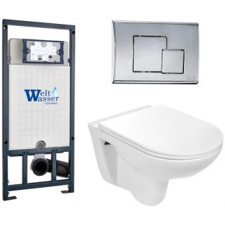 Комплект унитаза с инсталляцией WeltWasser Marberg 507 + Baarbach 004 GL-WT + MAR 507 SE 10000006951 белый глянцевый