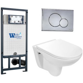 Комплект унитаза с инсталляцией WeltWasser Marberg 507 + Baarbach 004 GL-WT + MAR 507 RD 10000006952 белый глянцевый