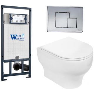 Комплект унитаза с инсталляцией WeltWasser Marberg 507 + Erlenbach 004 GL-WT + MAR 507 SE 10000006953 белый глянцевый