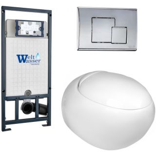 Комплект унитаза с инсталляцией WeltWasser Marberg 507 +Jeckenbach 004 GL-WT +MAR 507 SE-CR 10000006967 белый глянцевый