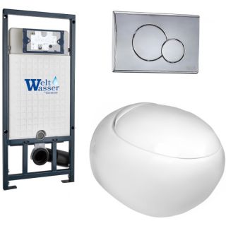 Комплект унитаза с инсталляцией WeltWasser Marberg 507 +Jeckenbach 004 GL-WT +MAR 507 RD-CR 10000006968 белый глянцевый