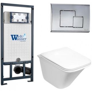 Комплект унитаза с инсталляцией WeltWasser Marberg 507 +Rotbach 004 GL-WT +MAR 507 SE 10000006985 белый глянцевый