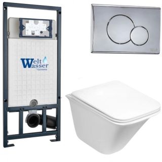 Комплект унитаза с инсталляцией WeltWasser Marberg 507 +Rotbach 004 GL-WT +MAR 507 RD 10000006986 белый глянцевый