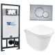 Комплект унитаза с инсталляцией WeltWasser Marberg 507 + Telbach 004 GL-WT + MAR 507 RD-CR 10000006994 белый глянцевый