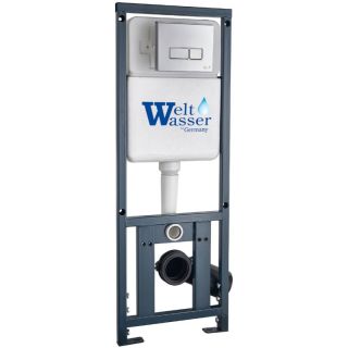 Инсталляция WeltWasser для унитаза WW MARBERG 410 + SE CR 10000008206 Квадратная хром кнопка.