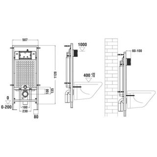 Инсталляция WeltWasser для унитаза WW MARBERG 507 + RD CR 10000008208 Круглая хром кнопка.