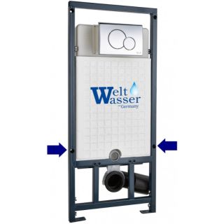 Инсталляция WeltWasser для унитаза WW MARBERG 507 + RD CR 10000008208 Круглая хром кнопка.