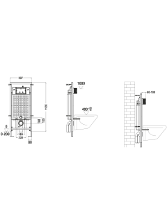 Инсталляция WeltWasser для унитаза WW MARBERG 507 + SE CR 10000008209 Квадратная хром кнопка.