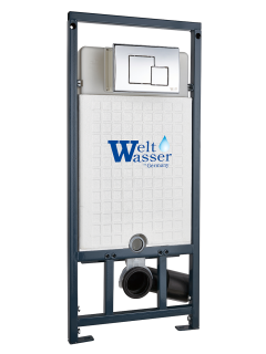 Инсталляция WeltWasser для унитаза WW MARBERG 507 + SE CR 10000008209 Квадратная хром кнопка.