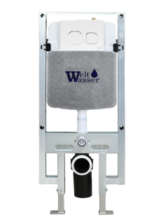 Инсталляция WeltWasser для унитаза WW AMBERG 497 + WT 10000008217 Белая кнопка.
