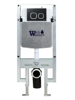 Инсталляция WeltWasser для унитаза WW AMBERG 497 ST + BL 10000008222 Черная кнопка.