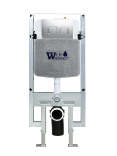 Инсталляция WeltWasser для унитаза WW AMBERG 497 ST + CR 10000008223 Хром кнопка.