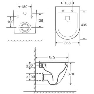 Подвесной унитаз Weltwasser WW Merzbach 041 XL MT-BL 10000008269 черный глянцевый