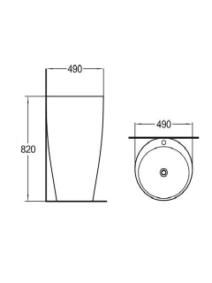 Раковина Weltwasser напольная 490х490х820 мм WW AISBACH LEERBACH 4949 GL-WT 10000008706 белый