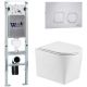 Комплект унитаза с инсталляцией WeltWasser Amberg 350 ST +Nesenbach 004 GL-WT +Amberg RD-MT CR 10000008922 белый глянцевый
