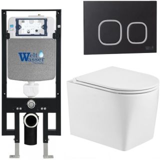 Комплект унитаза с инсталляцией WeltWasser Amberg 497 +Nesenbach 004 GL-WT +Amberg RD-BL 10000008924 белый глянцевый