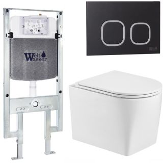 Комплект унитаза с инсталляцией WeltWasser Amberg 497 ST +Nesenbach 004 GL-WT +Amberg RD-BL 10000008928 белый глянцевый