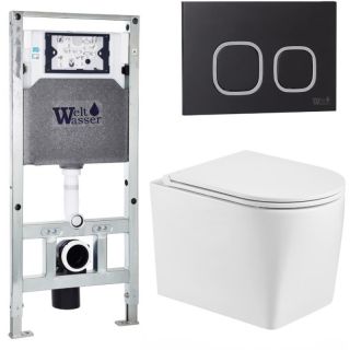 Комплект унитаза с инсталляцией WeltWasser Amberg 506 ST +Nesenbach 004 GL-WT +Amberg RD-BL 10000008936 белый глянцевый