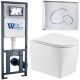 Комплект унитаза с инсталляцией WeltWasser Marberg 410 +Nesenbach 004 GL-WT +MAR 410 RD-CR 10000008940 белый глянцевый