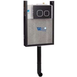 Инсталляция WeltWasser для напольного унитаза WW AMBERG 404 + BL 10000009856 Черная кнопка.