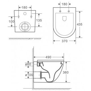 Подвесной унитаз Weltwasser WW Merzbach 043 MT-BL 10000009940 черный матовый