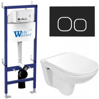 Комплект унитаза с инсталляцией Weltwasser Bamberg 460 + Baarbach 004 GL-WT + Bamberg BL 10000010344 белый глянцевый