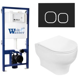 Комплект унитаза с инсталляцией WeltWasser Bamberg 525 + Erlenbach 004 GL-WT + Bamberg BL 10000010367 белый глянцевый