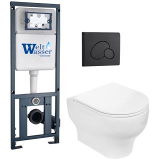 Комплект унитаза с инсталляцией WeltWasser Marberg 410 + Erlenbach 004 GL-WT + MAR 410 RD MT-BL 10000010375 белый глянцевый