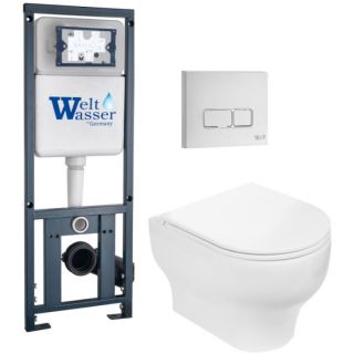 Комплект унитаза с инсталляцией WeltWasser Marberg 410 + Erlenbach 004 GL-WT + MAR 410 SE GL-WT 10000010376 белый глянцевый