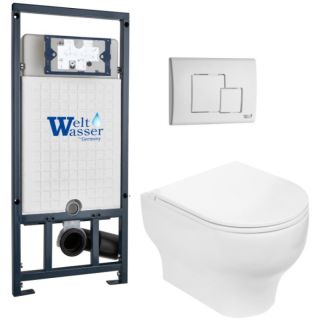 Комплект унитаза с инсталляцией WeltWasser Marberg 507 + Erlenbach 004 GL-WT + MAR 507 SE GL-WT 10000010380 белый глянцевый