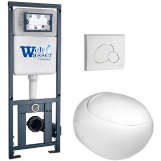 Комплект унитаза с инсталляцией WeltWasser Marberg 410 +Jeckenbach 004 GL-WT +MAR 410 RD GL-WT 10000010720 белый глянцевый