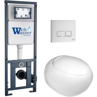 Комплект унитаза с инсталляцией WeltWasser Marberg 410 +Jeckenbach 004 GL-WT +MAR 410 SE GL-WT 10000010722 белый глянцевый
