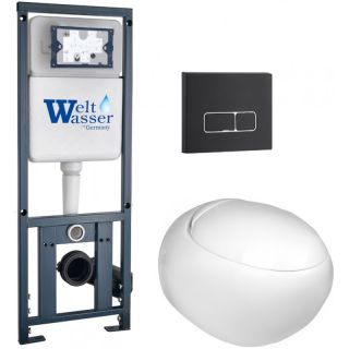 Комплект унитаза с инсталляцией WeltWasser Marberg 410 +Jeckenbach 004 GL-WT +MAR 410 SE MT-BL 10000010723 белый глянцевый