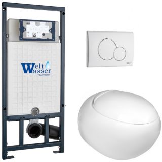 Комплект унитаза с инсталляцией WeltWasser Marberg 507 +Jeckenbach 004 GL-WT +MAR 507 RD GL-WT 10000010724 белый глянцевый