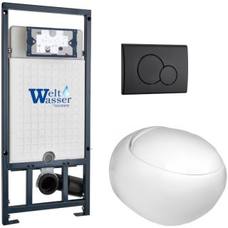 Комплект унитаза с инсталляцией WeltWasser Marberg 507 +Jeckenbach 004 GL-WT +MAR 507 RD MT-BL 10000010725 белый глянцевый
