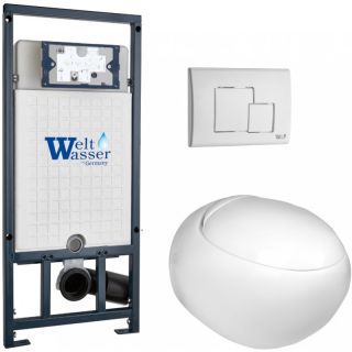 Комплект унитаза с инсталляцией WeltWasser Marberg 507 +Jeckenbach 004 GL-WT +MAR 507 SE GL-WT 10000010726 белый глянцевый