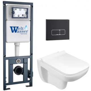 Комплект унитаза с инсталляцией WeltWasser Marberg 410 +Kehlbach 004 GL-WT +MAR 410 SE MT-BL 10000010731 белый глянцевый