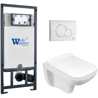 Комплект унитаза с инсталляцией WeltWasser Marberg 507 +Kehlbach 004 GL-WT +MAR 507 RD GL-WT 10000010732 белый глянцевый