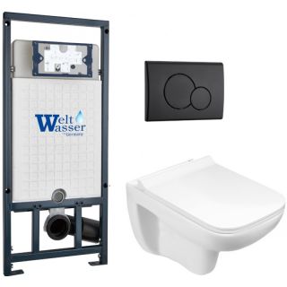 Комплект унитаза с инсталляцией WeltWasser Marberg 507 +Kehlbach 004 GL-WT +MAR 507 RD MT-BL 10000010734 белый глянцевый