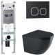 Комплект унитаза с инсталляцией WeltWasser Amberg 350 ST +Merzbach 041 XL MT-BL +Amberg RD-BL 10000010928 черный матовый