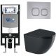 Комплект унитаза с инсталляцией WeltWasser Amberg 497 +Merzbach 041 XL MT-BL +Amberg RD-CR 10000010934 черный матовый
