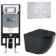 Комплект унитаза с инсталляцией WeltWasser Amberg 497 +Merzbach 041 XL MT-BL +Amberg RD-MT CR 10000010935 черный матовый