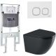 Комплект унитаза с инсталляцией WeltWasser Amberg 497 ST +Merzbach 041 XL MT-BL +Amberg RD-WT 10000010941 черный матовый