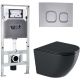 Комплект унитаза с инсталляцией WeltWasser Amberg 506 ST +Merzbach 041 XL MT-BL +Amberg RD-CR 10000010944 черный матовый