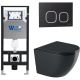 Комплект унитаза с инсталляцией WeltWasser Amberg 506 +Merzbach 041 XL MT-BL +Amberg RD-BL 10000010948 черный матовый
